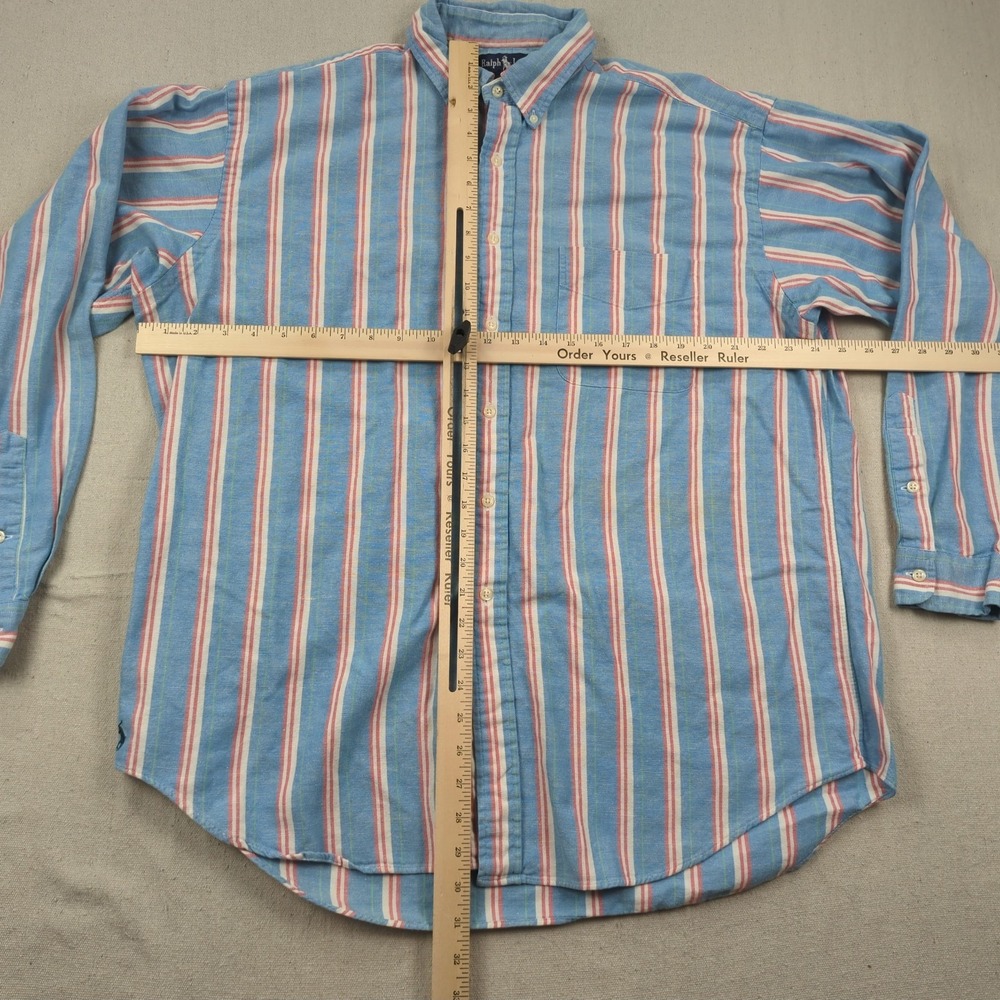 Vtg Polo Ralph Lauren Shirt Mens Extra Large Striped Blaire Cotton Linen Oxford - Picture 5 of 11